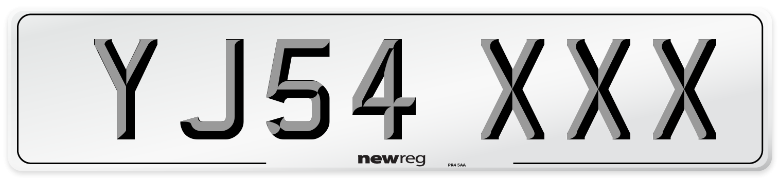 YJ54 XXX Number Plate from New Reg